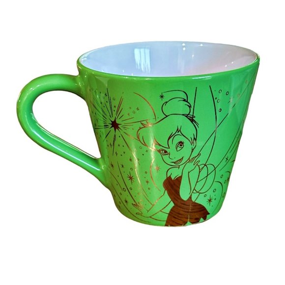 Disney Store Exclusive Tinkerbell Disney Fairies Coffee Mug Cup Green Gold 12 OZ - Picture 3 of 7